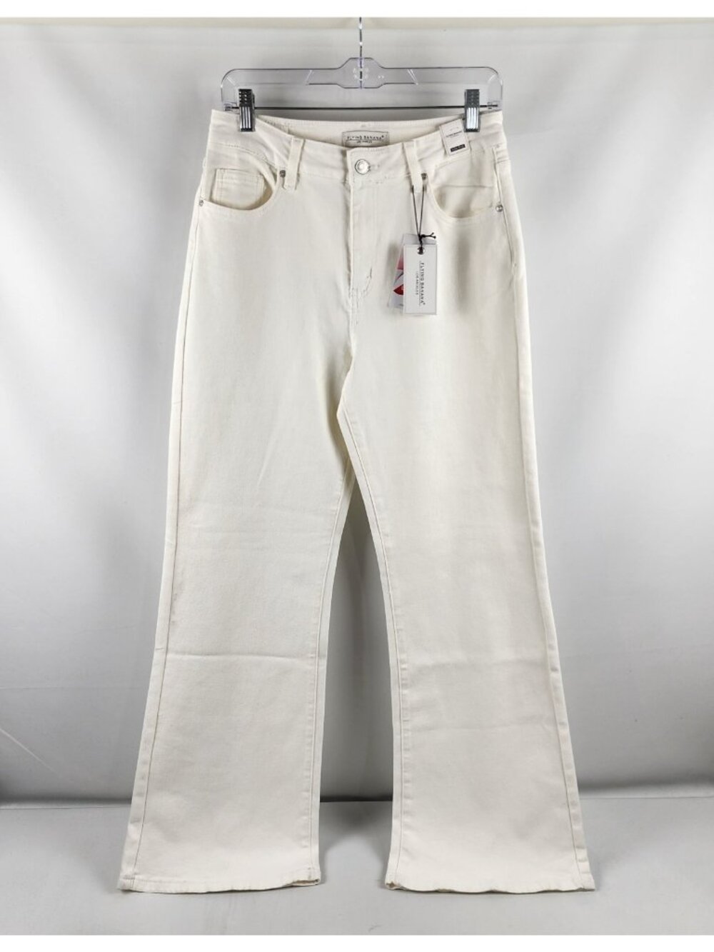 Flying Banana Los Angeles Jeans 10M Womens White Flare High Rise Denim NWT